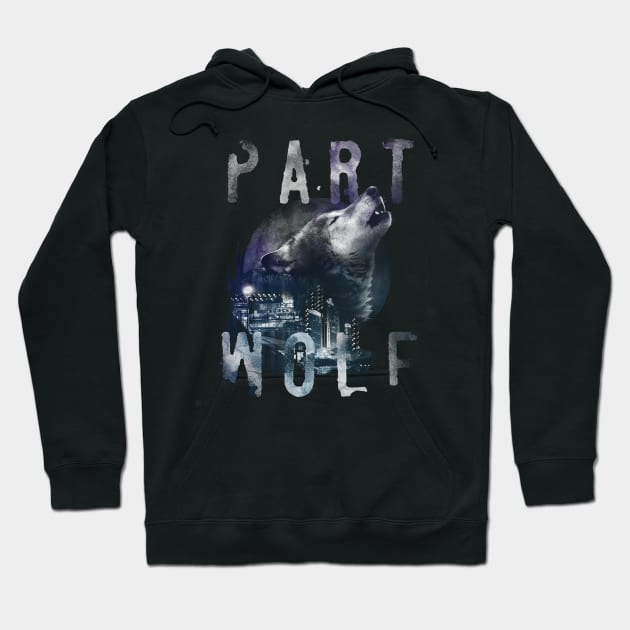 Part Wolf T Shirt Hoodie by Moody City